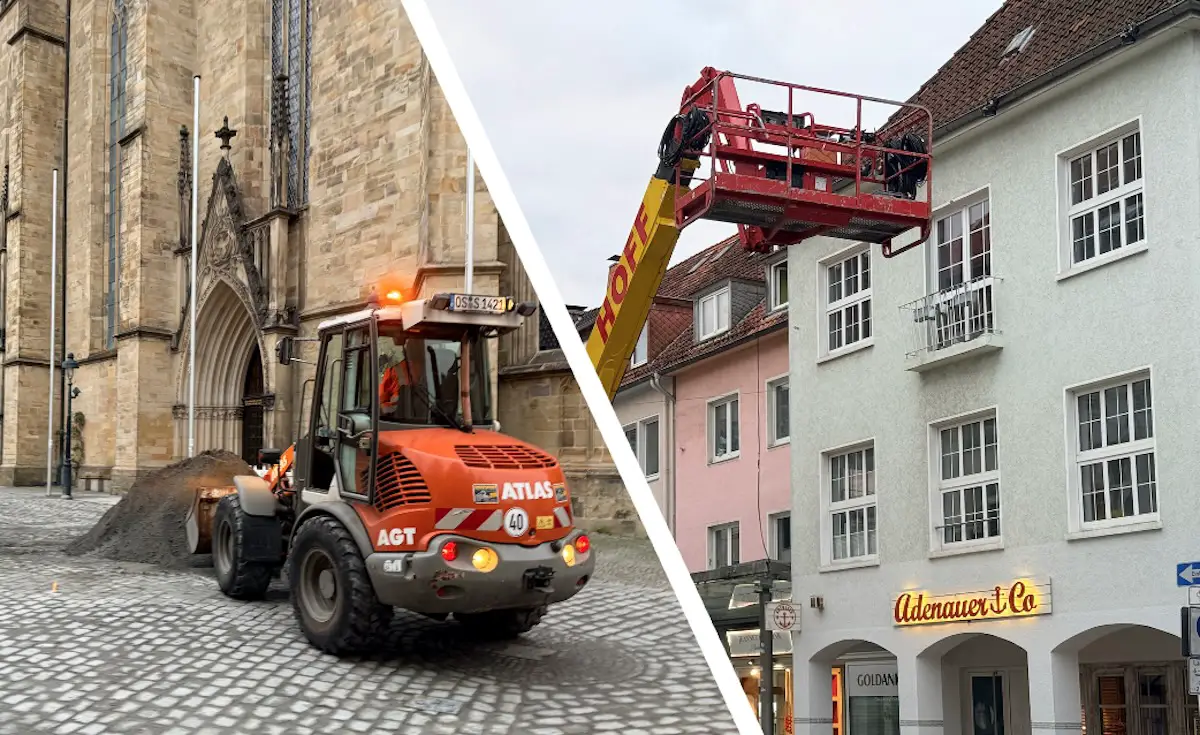 Vorbereitung auf den Weihnachtsmarkt in Osnabrück